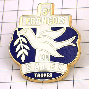  значок * лист . тяпка .. белый flat мир. голубь . 10 знак COLOMBE ST-FRANCOIS PEACE CROIX FRANCE* Франция ограничение булавка z