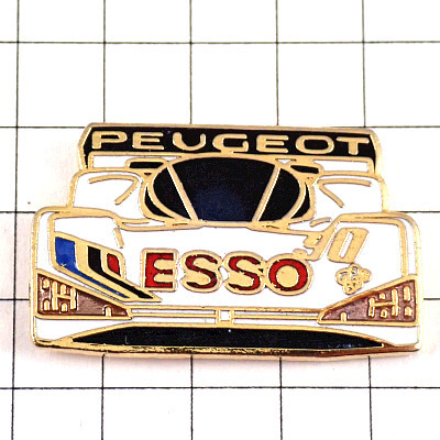 ピンバッジ・プジョー車エッソ石油レース仕様 PEUGEOT FRANCE◆フランス限定ピンズ◆レアなヴィンテージものピンバッチ