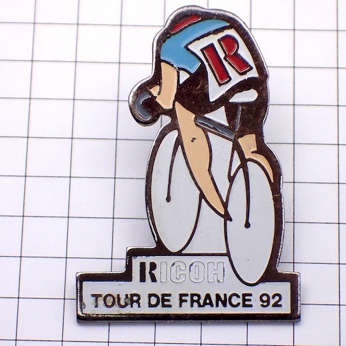 ピンバッジ・リコー写真カメラ自転車ツールドフランス RICOH LETOUR-DE-FRANCE 1992◆フランス限定ピンズ
