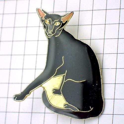 ブローチ・クロネコ黒猫 ORIENTAL-SHORTHAIR◆フランス限定アンティーク◆レアなヴィンテージもの