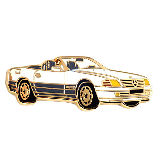  значок * Mercedes Benz белый машина MERCEDES-BENZ GERMANY* Франция ограничение булавка z* редкость . Vintage было использовано булавка bachi