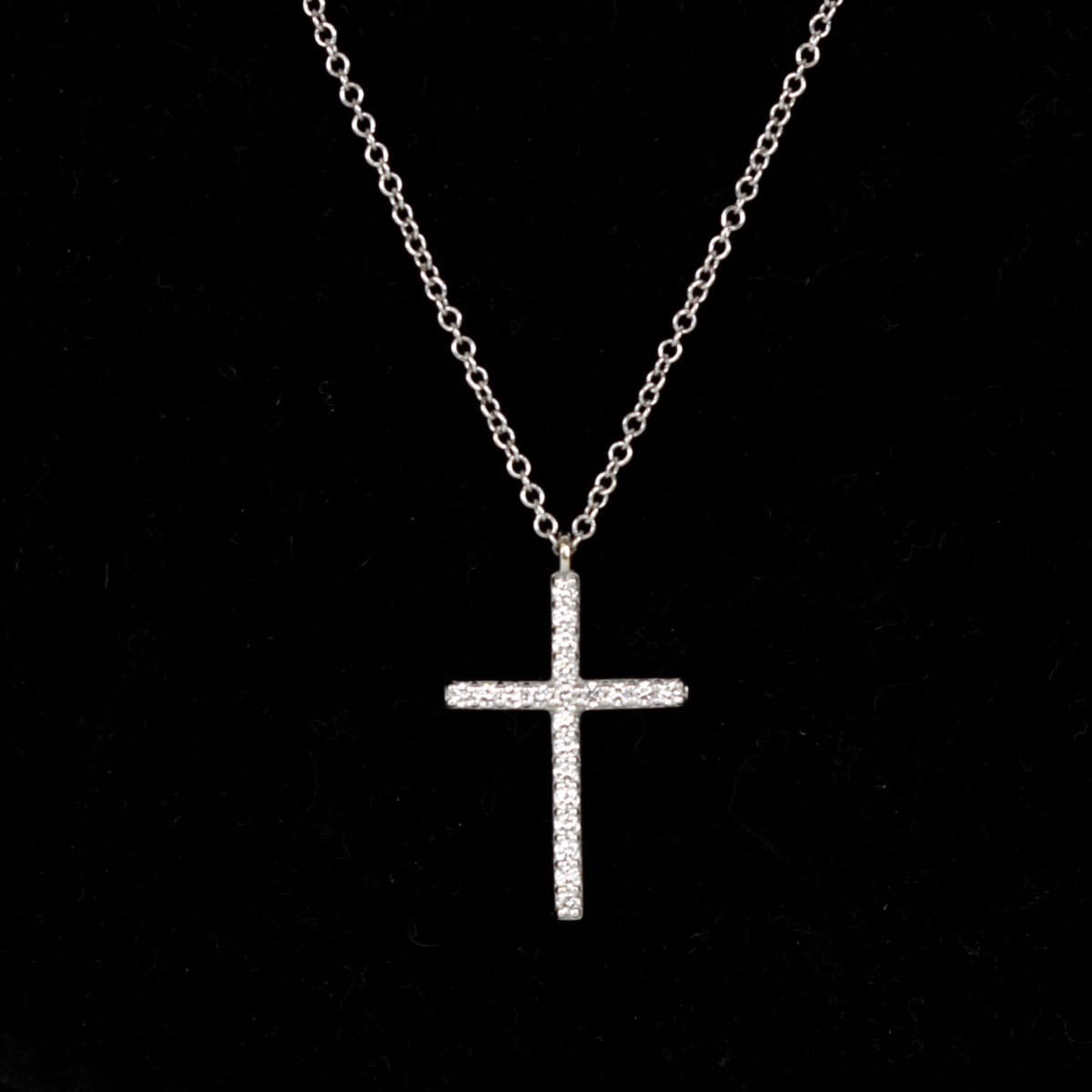 美品『USED』 K18 TIFFANY&Co. ティファニー クロス ネックレス 2.4g