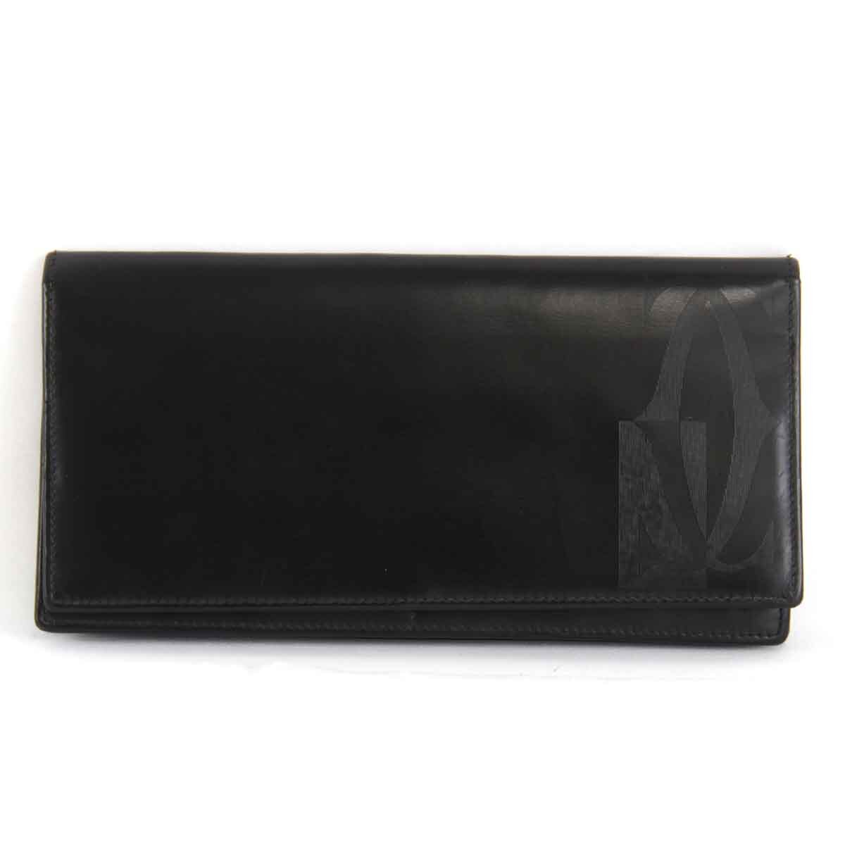 [USED] CARTIER Cartier long wallet black leather 