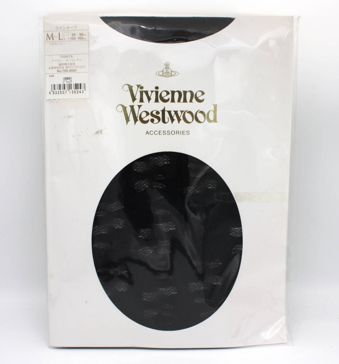 ☆未使用 Vivienne Westwood ヴィヴィアンウエストウッド ラインオーブ柄 タイツ ストッキング M～Lサイズ 福助 ブラック 黒