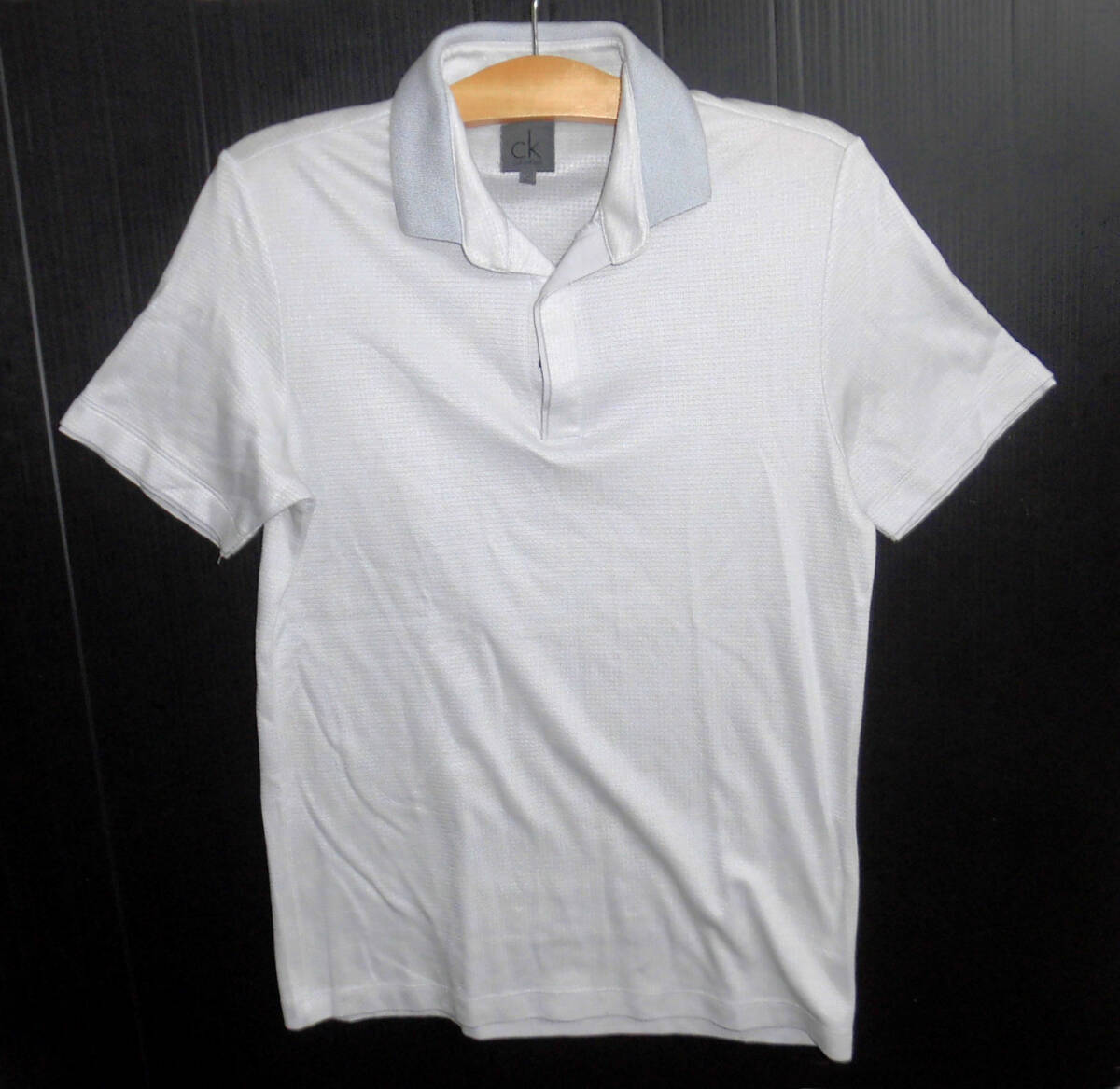☆CALVIN KLEIN CK カルバンクライン T/C 吸汗速乾ドライ ストレッチ オープンカラー ポロシャツ Mサイズ