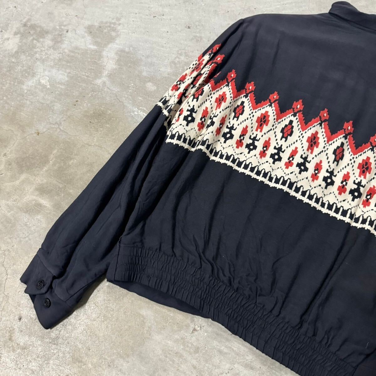 サイズ良 50s 60s 70s Snow Flake Gabardine Jacket 雪柄