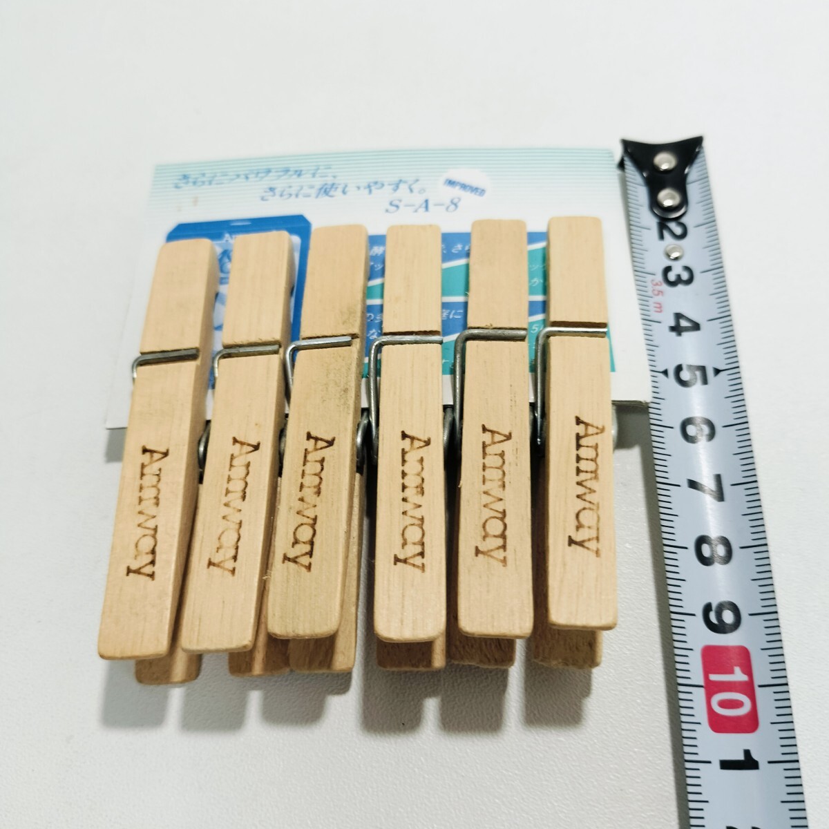 日本Amway 日本アムウェイ ラミンの木 木制 洗濯バサミ 6點セット 未使用品 現(xiàn)狀品 [洗濯ばさみ グッズ]