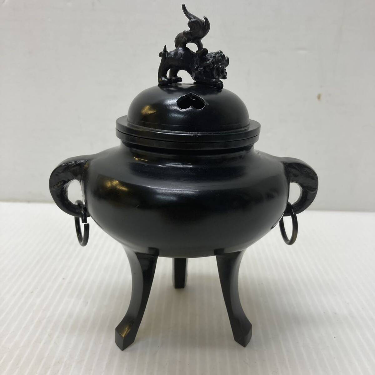 銅製 香炉 三足 獅子 香道具 三つ足 仏具 真鍮 金属工芸 菊紋 銅製 香炉 三足 獅子 香道具 三つ足 仏具 真鍮 金属工芸 菊紋