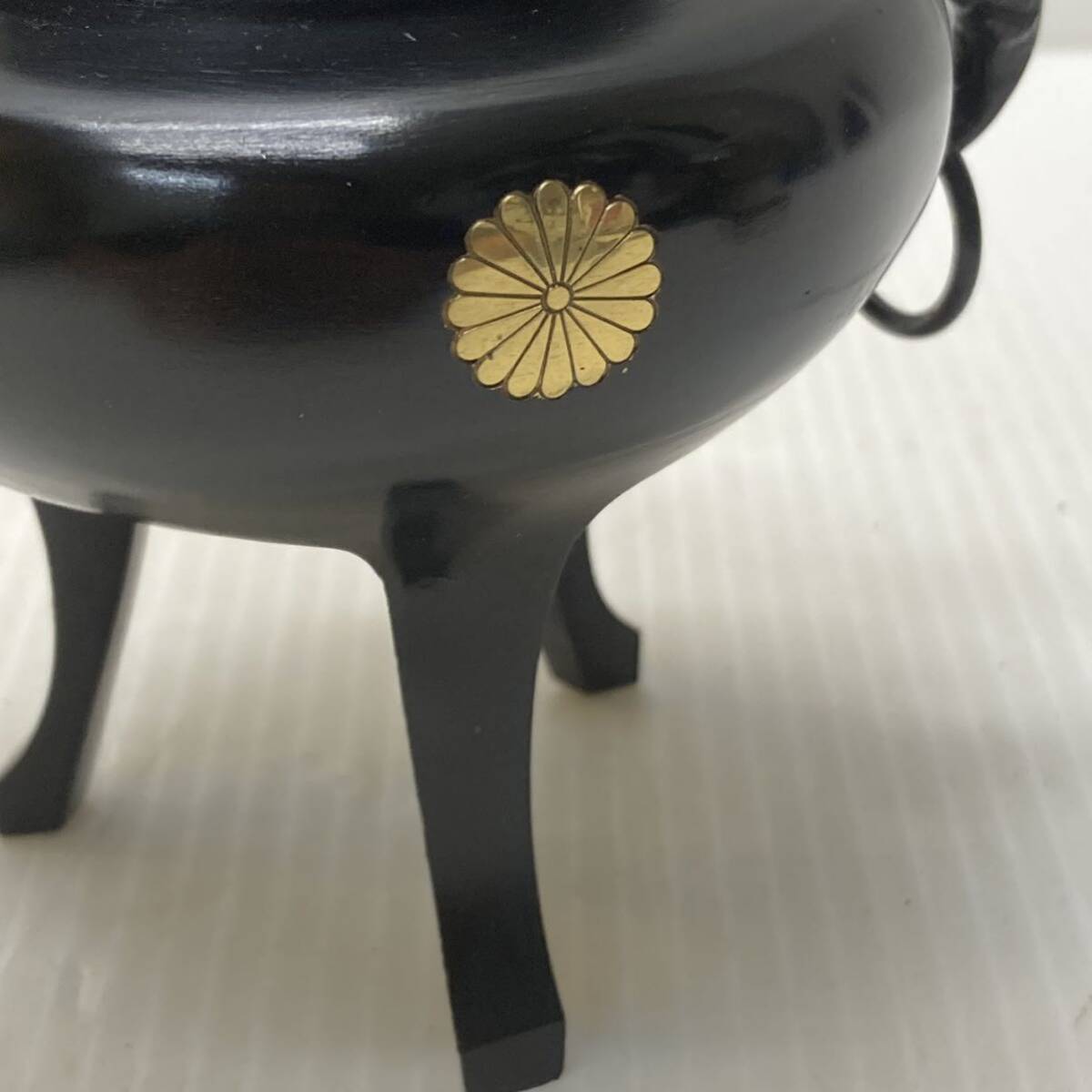 銅製 香炉 三足 獅子 香道具 三つ足 仏具 真鍮 金属工芸 菊紋 銅製 香炉 三足 獅子 香道具 三つ足 仏具 真鍮 金属工芸 菊紋