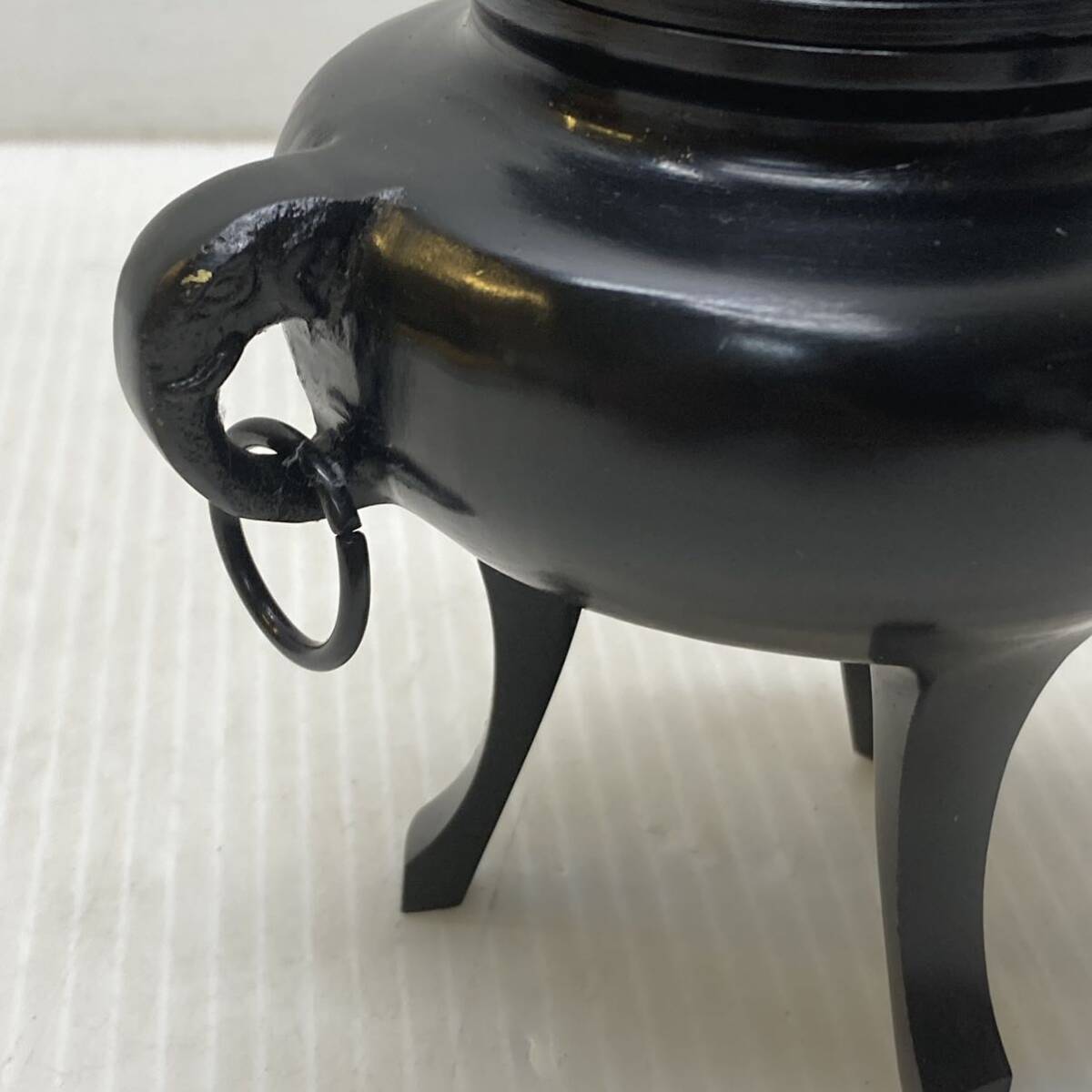 銅製 香炉 三足 獅子 香道具 三つ足 仏具 真鍮 金属工芸 菊紋 銅製 香炉 三足 獅子 香道具 三つ足 仏具 真鍮 金属工芸 菊紋
