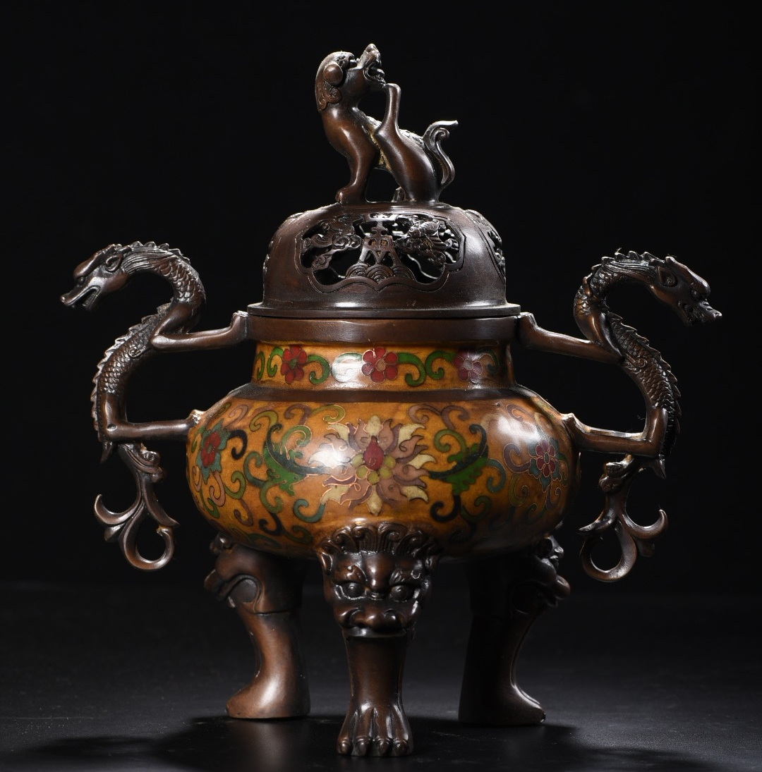 中国古美術・珍蔵·稀少品・紫銅・純手作り・鎏金高浮彫香炉・熏香爐・置物 中国古美術・珍蔵·稀少品・紫銅・純手作り・鎏金高浮彫香炉・熏香爐・