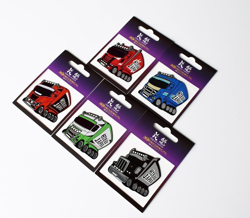 【マッチョCAR 3Dデカール】★大型トラックバージョン ユーロトラックタイプ５（ODD-CO-BK）★3D 立體ステッカー/曲面にも貼れる！