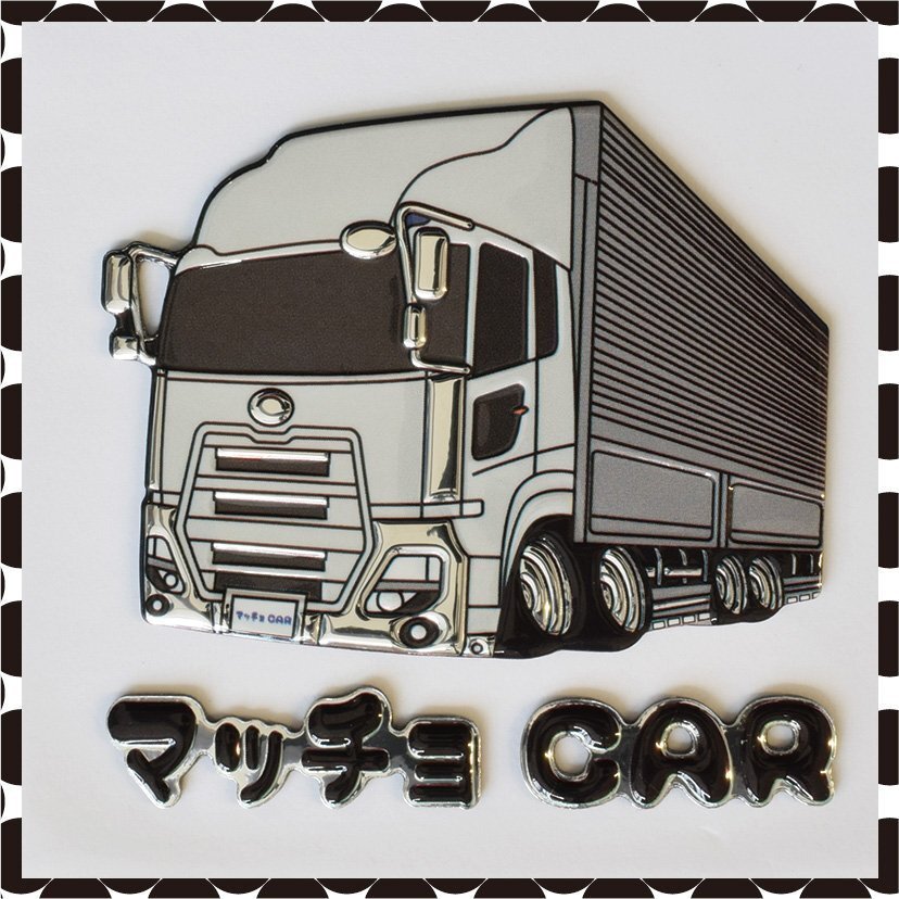 【マッチョCAR 3Dデカール】★大型トラックバージョン 3D 立體ステッカー タイプAM（DS-MC-UQU-WH）★曲面にも貼れる！