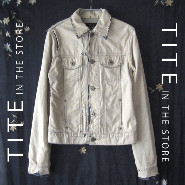 美品　TITE IN THE STORE／ティテインザストア★　ダメージ加工　デニムジャケット_画像1