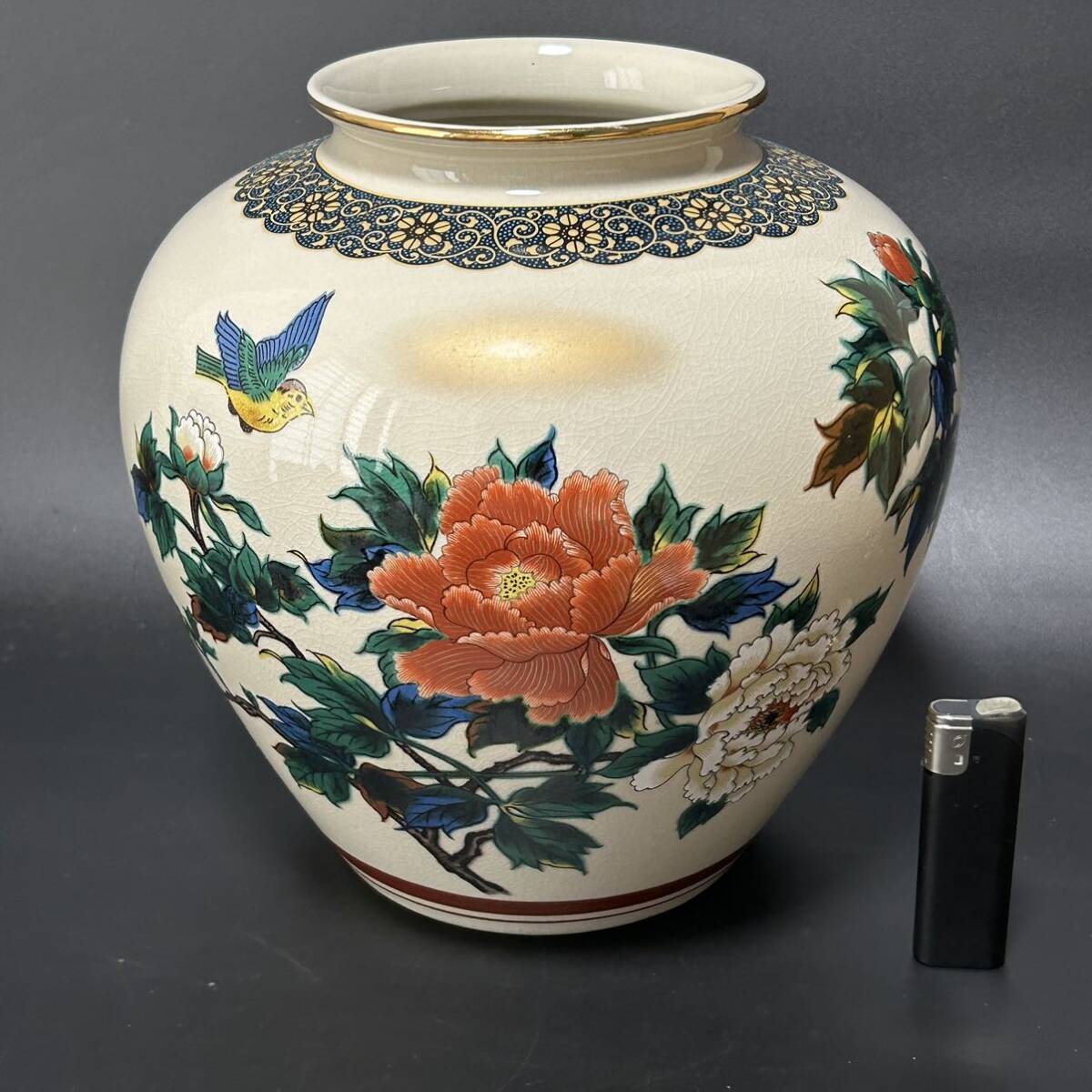 九谷色絵鳳凰花鳥美人図 四方型花瓶 □福印あり 時代物 su231 うぅ 九谷色絵鳳凰花鳥美人図 四方型花瓶 □福印あり 時代物 su231 うぅ