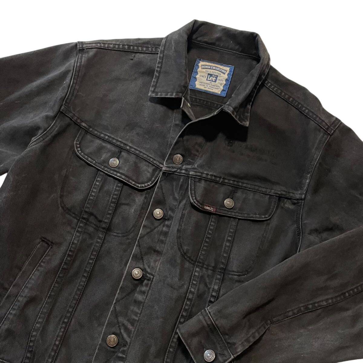 漢のオシャレ 90s 後染め ブラックデニム Lee リー 220 Gジャン 漢のオシャレ 90s 後染め ブラックデニム Lee リー 220 Gジャン