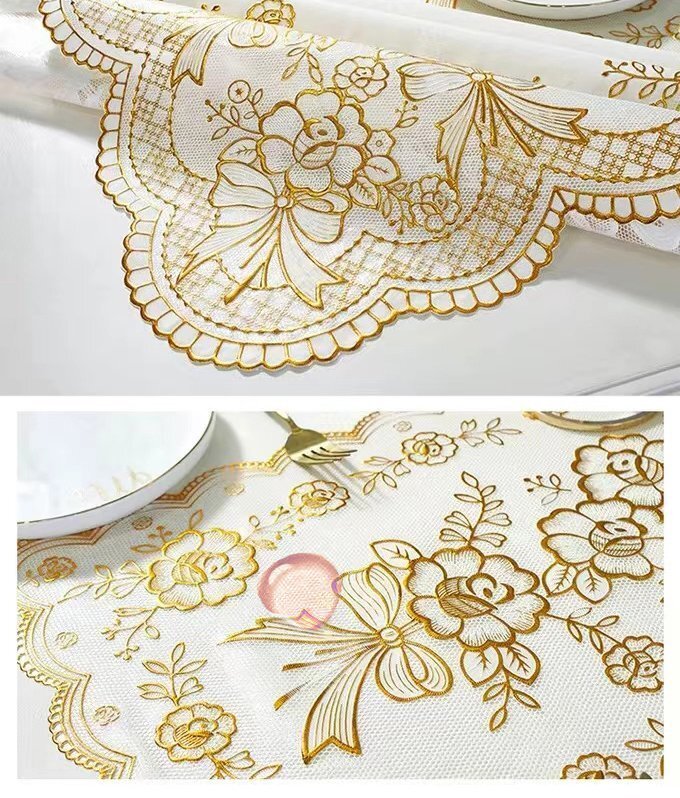  tablecloth dining table decoration slip prevention heat-resisting waterproof . oil laundry un- necessary mold proofing PVC pattern change rose flower Europe and America manner 180cm × 135cm