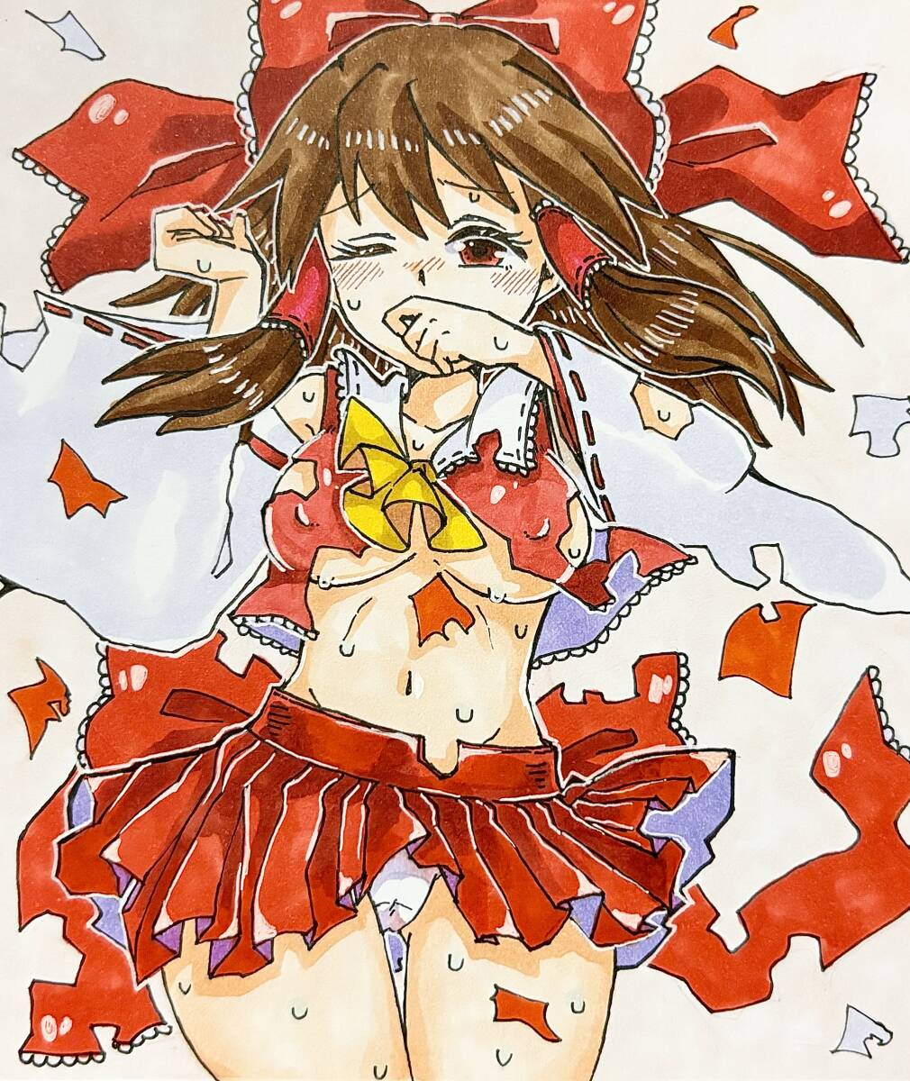 手描きイラスト 東方Project 博麗霊夢 ミニ色紙 男性向け(手描き 手描きイラスト 東方Project 博麗霊夢 ミニ色紙 男性向け(手描き