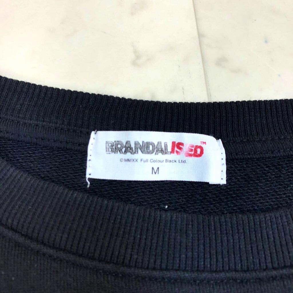 【人気】BRANDALISED バンクシー アートプリントスウェット トレーナー メンズ Mサイズ ブラック 古着 Z-29_画像5