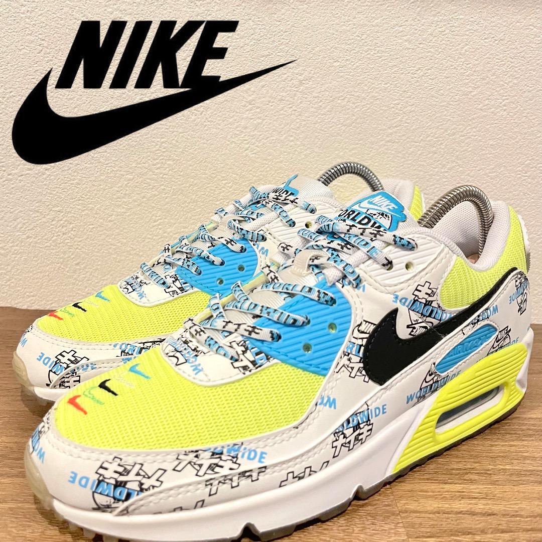 WMNS AIR MAX 90 SE WORLD WIDE PACK "KATAKANA" DA1342-107 (ホワイト/ブルーフューリー/ブラック/ボルト)