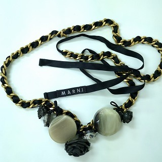 マルニ チェーン クリスタル ストーン ネックレス MARNI