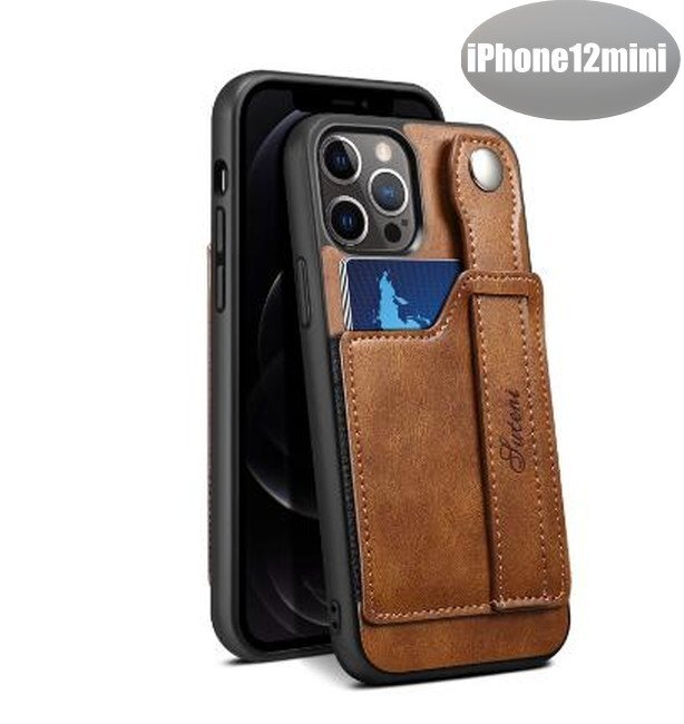 iPhone12mini case Brown stylish smartphone case smartphone cover Impact-proof impact absorption [n317]