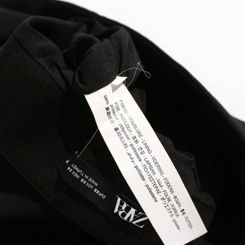 美品 ZARA ザラ 合物 シンプル 無地 台形 ミニスカート XS ブラック 黒 定番 ジャージ― 綺麗 しっかりとした生地_画像3