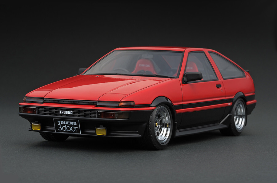 ■イグニッションモデル 1/18 トヨタスプリンタートレノ (AE86) 3ドア GT Apex レッド ハヤシホイール