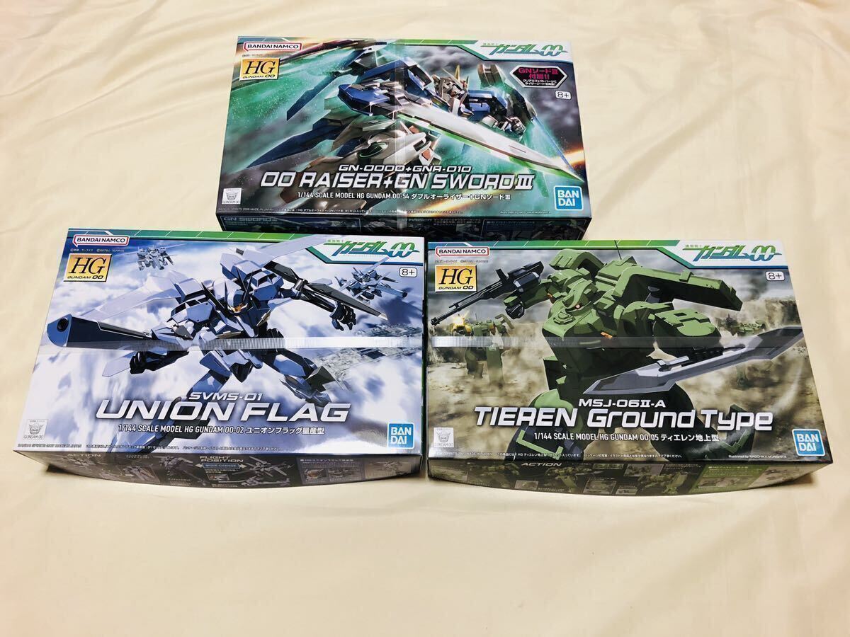 HG ダブルオーライザー GNソードⅢ ユニオンフラッグ 量産型 ティエレン 地上型 GUNDAM 00 RAISER GN SWORD UNION FLAG TIEREN GROUND TYPE