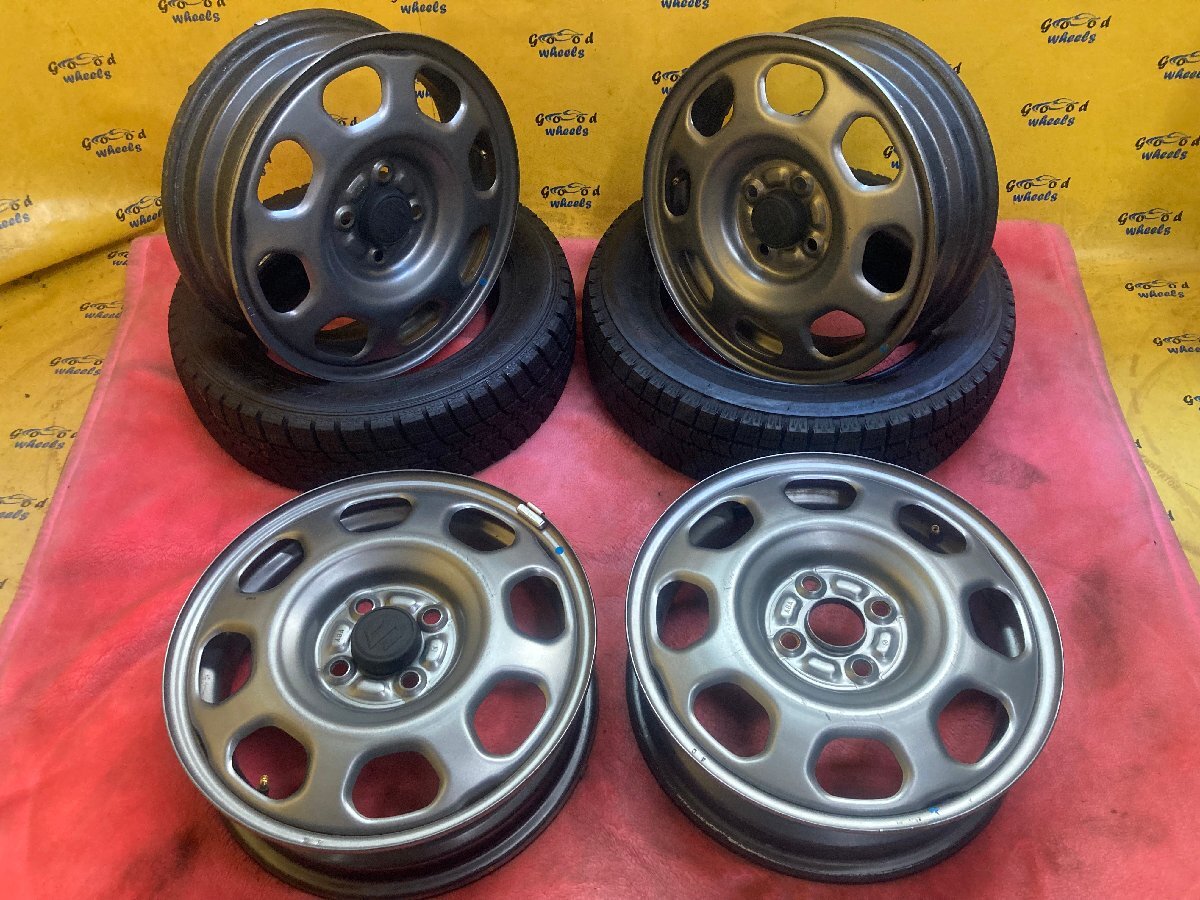 K-1261* Suzuki Hustler original 15x45+45 4/100 hub diameter approximately 54.* steel wheel 4 pcs set *SUZUKI*