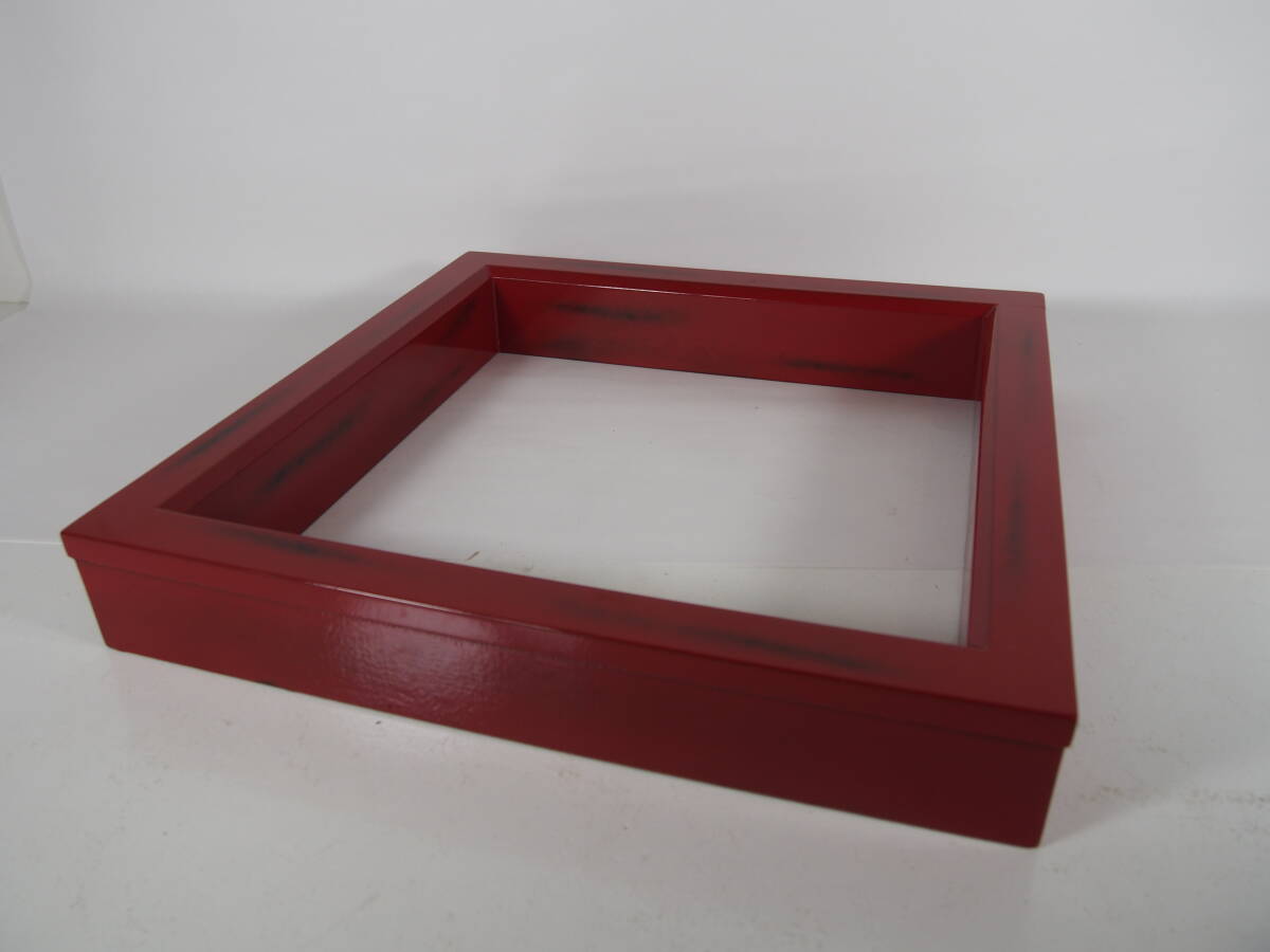 木製　　朱塗　根来風　　炉縁　　　　茶道具　　　　24　903－19－1