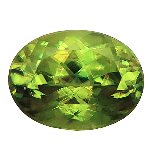スフェン 人気の レアストーン ルース 2.38ct 黄緑 ブラジル 瑞浪鉱物展示館 5496