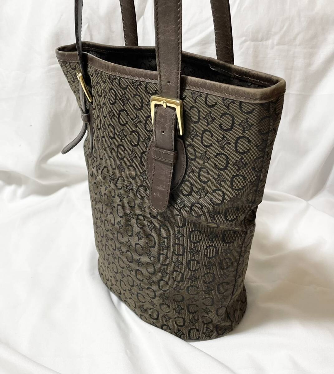 イタリア製 CELINE セリーヌ Cマカダム柄 トリオンフ トートバッグ ショルダーバッグ _画像3