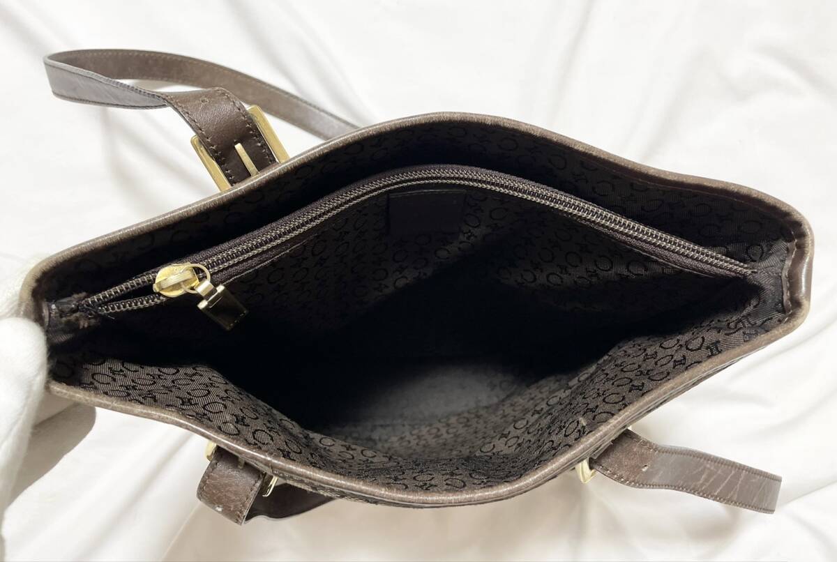 イタリア製 CELINE セリーヌ Cマカダム柄 トリオンフ トートバッグ ショルダーバッグ _画像6
