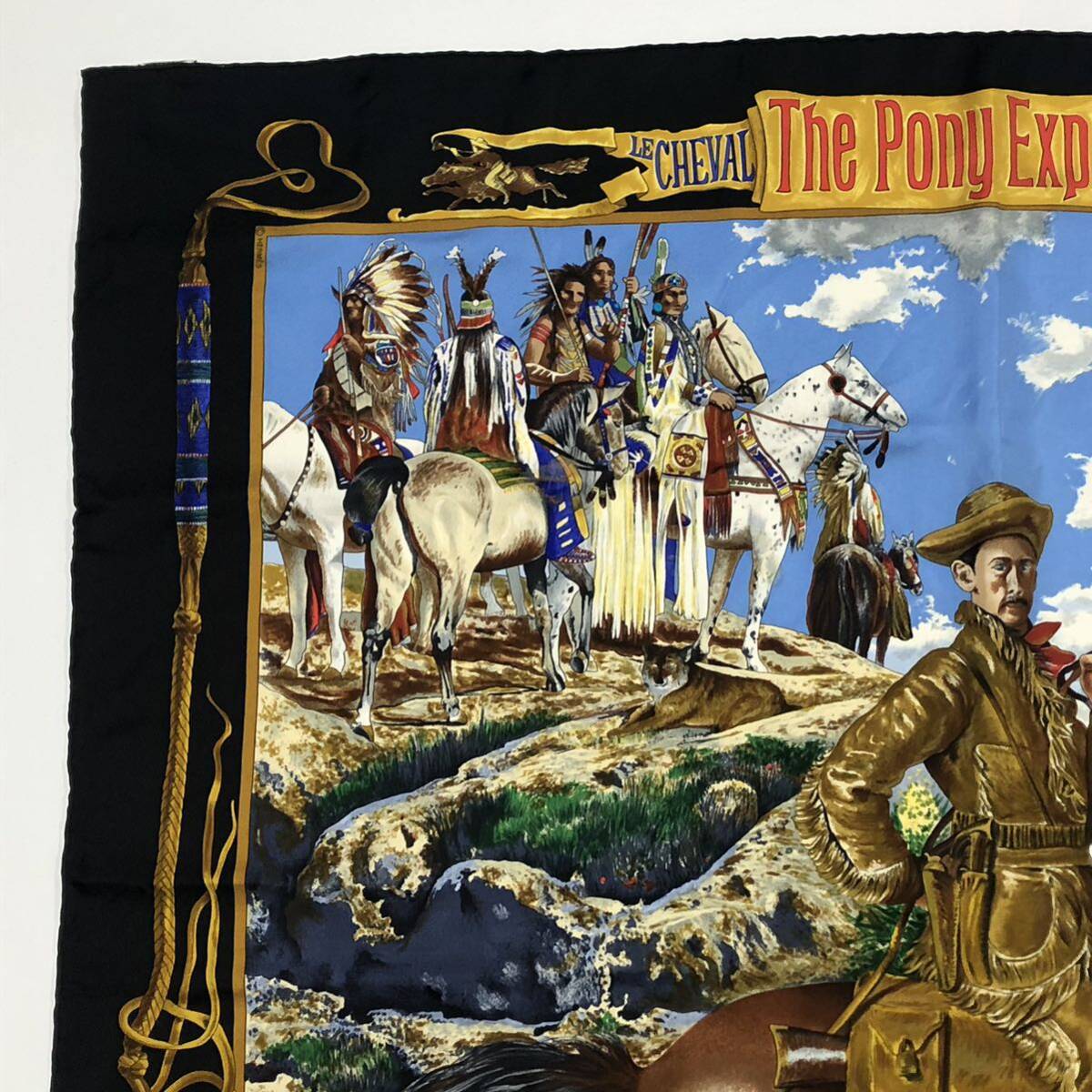 レア 美品 HERMES スカーフ カレ 90 The Pony Express エルメス レア 美品 HERMES スカーフ カレ 90 The Pony Express エルメス