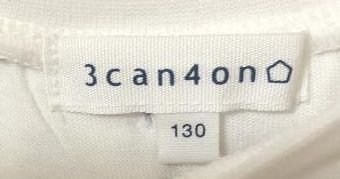 サンカンシオン 女の子 子供服 半袖 カットソー Tシャツ フラワープリント 130 白 花