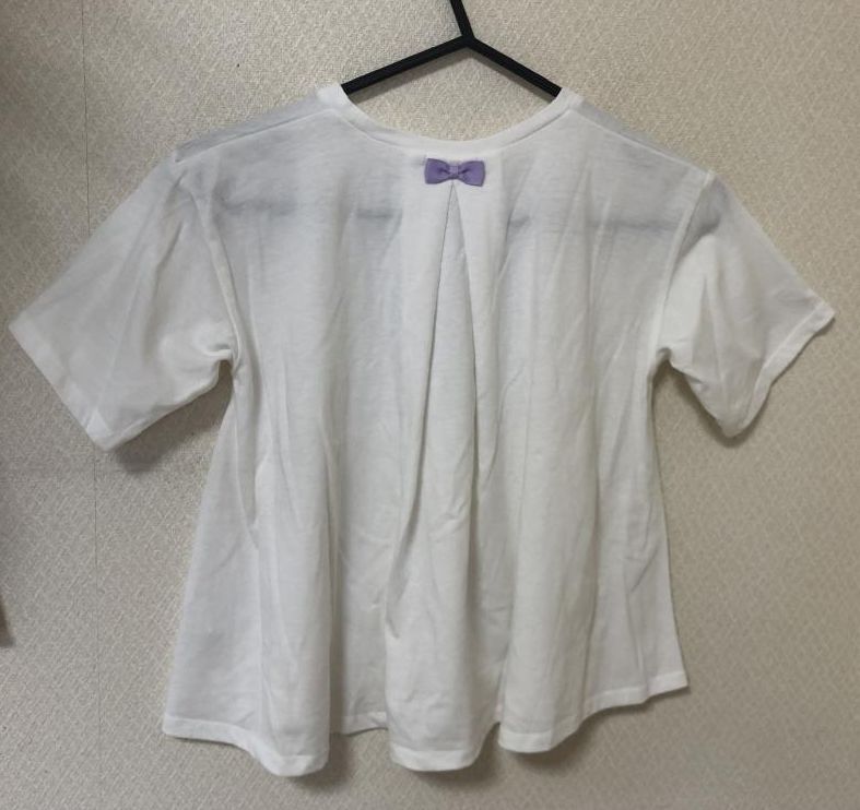 サンカンシオン 女の子 子供服 半袖 カットソー Tシャツ フラワープリント 130 白 花