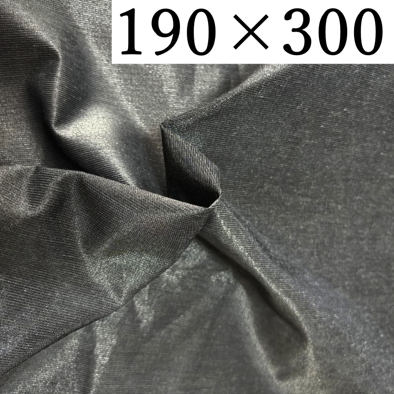 ポリエステル100 タフタ サテン 光沢 ストライプ 生地 グレー ラメ 幅190×300 おまけあり