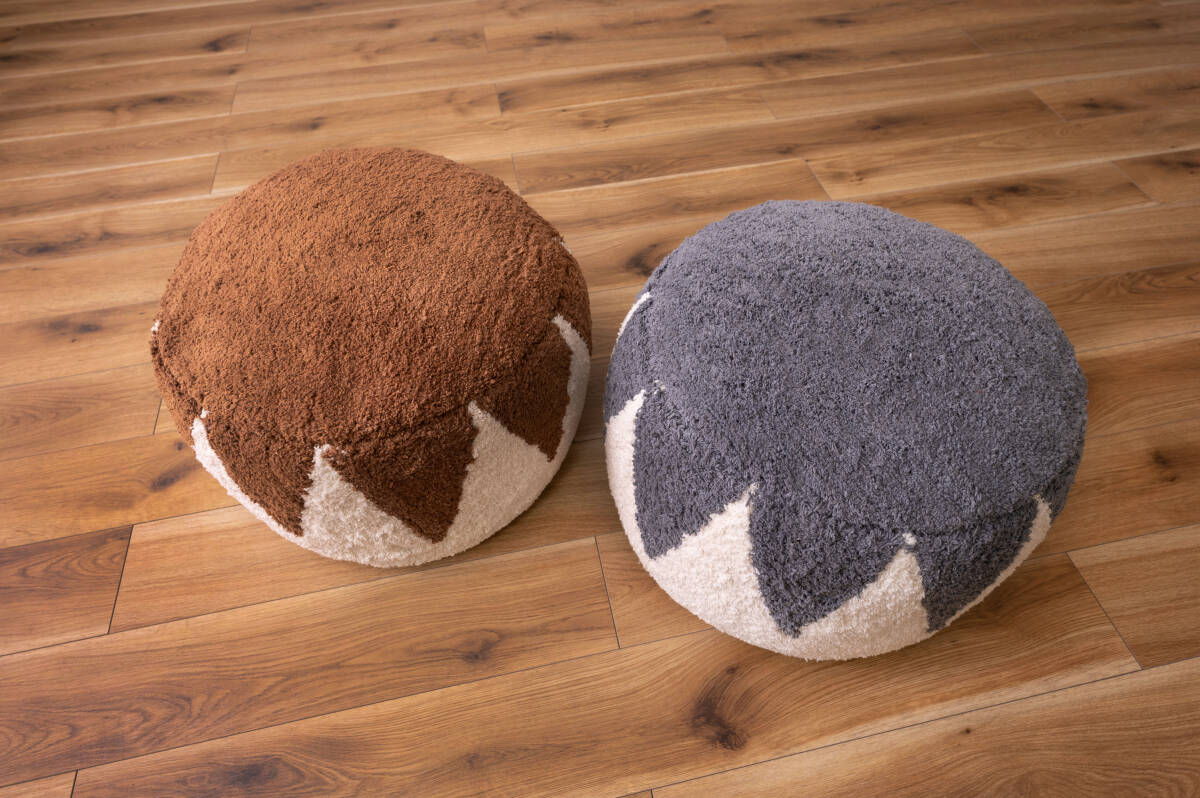 オットマン 椅子 北欧 コットン 大きめ ブラウン FAB-001 N01 オットマン コットン 大きめ ラウンドスツール ビーズクッション