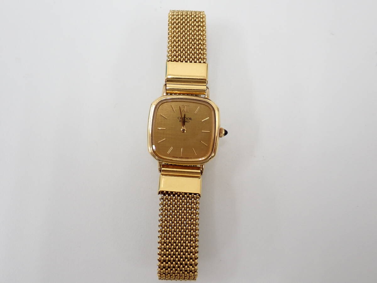 4182 ★ セイコー SEIKO クレドール CLEDOR 2340-5040 18K 刻印 クォーツ 不動 ベルト社外 腕時計 経年保管品