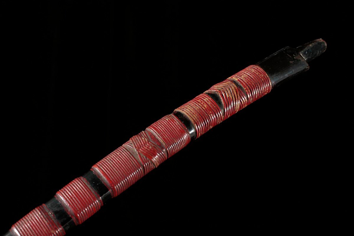 DS890 時代物 在銘 古弓具 竹製 黒漆塗 重籐巻弓・重籐弓 全長 DS890 時代物 在銘 古弓具 竹製 黒漆塗 重籐巻弓・重籐弓 全長