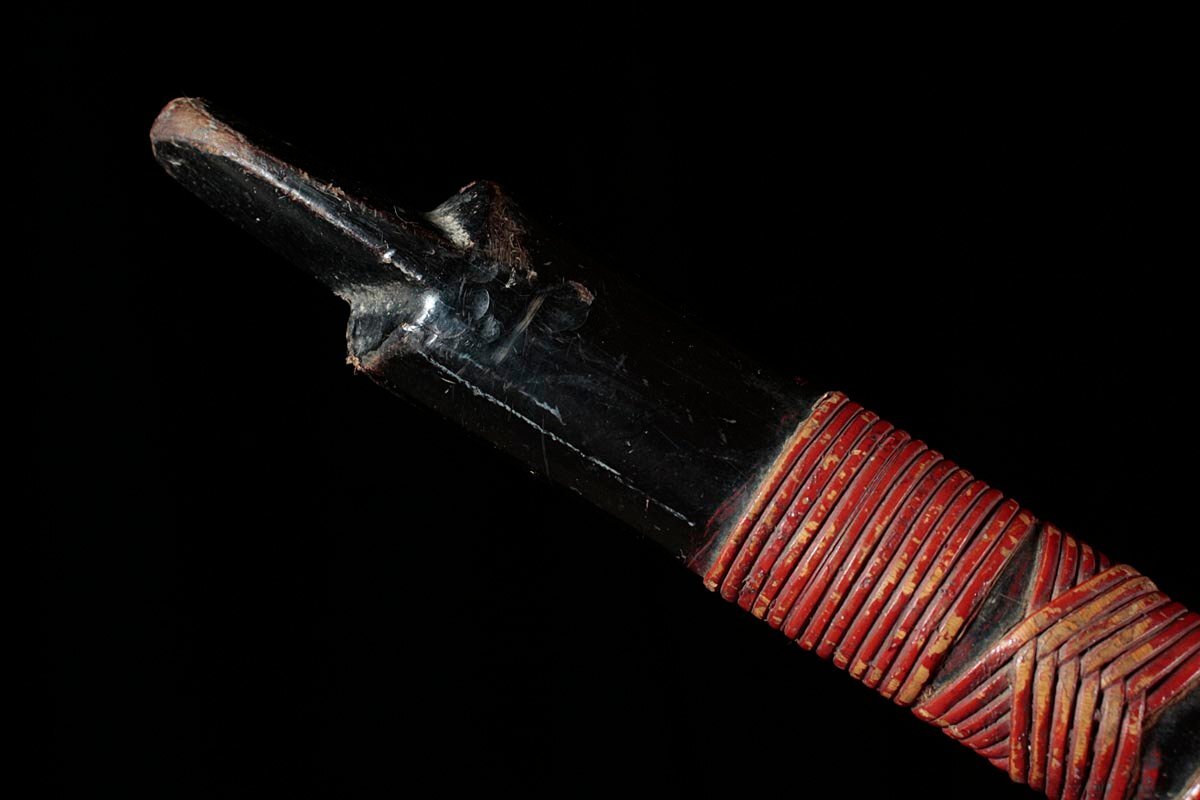 DS890 時代物 在銘 古弓具 竹製 黒漆塗 重籐巻弓・重籐弓 全長 DS890 時代物 在銘 古弓具 竹製 黒漆塗 重籐巻弓・重籐弓 全長