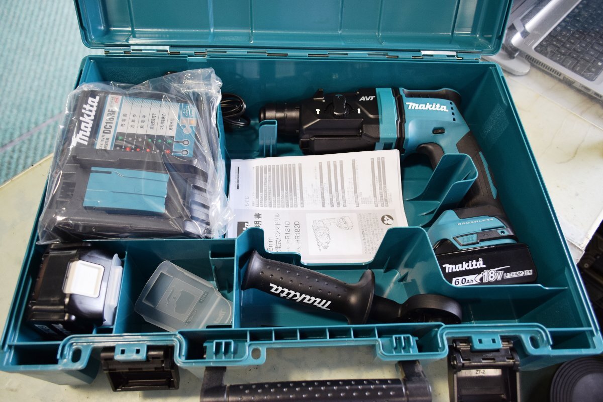 【makita マキタ】18mm 充電式ハンマードリル HR182DRGX(青)【未使用品】展示品 フルセット