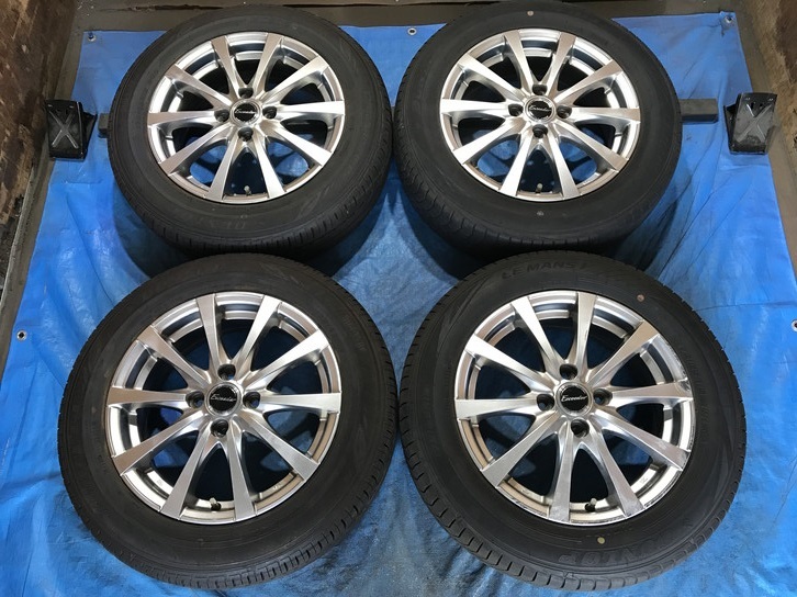 激安即決！タイヤ＋ホイール！Exceeder 15-5.5J 4H/100 ET50 + 175/65R15 中古4本 アクア/フィット/スイフト等！HM001000