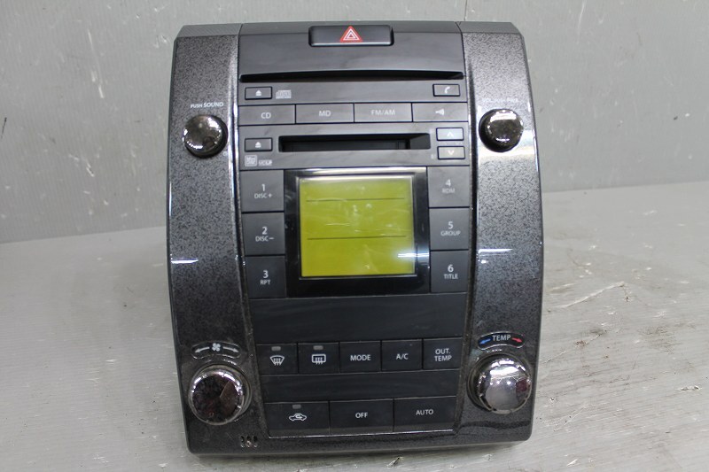 ワゴンR スティングレー (MH22S) クラリオン CD MD ラジオ オーディオデッキ エアコンスイッチパネル PS-4132J-C 39101-65K23 p047642