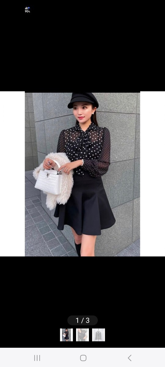 sheller シェリエ ランダムドットボウタイブラウス sheller ランダムドットボウタイブラウス