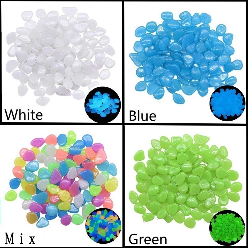  night light stone [ white ]100 piece . light stone decoration stone ruminas Stone shines stone fluorescence stone aquarium DIY gardening aquarium plant pot garden flower . vase interior 