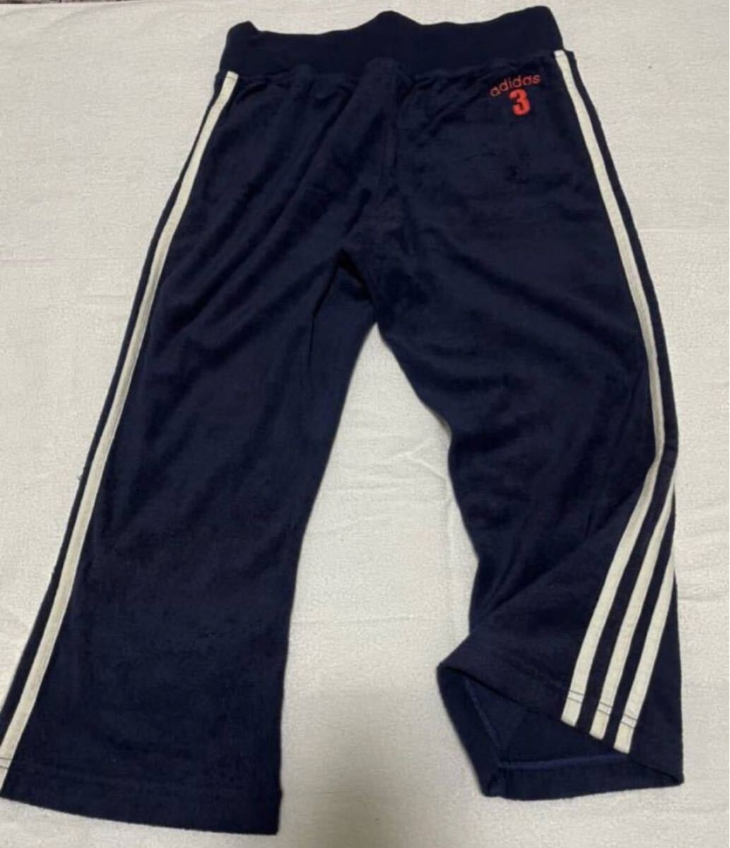 adidas アディダス パイル生地 ジャージ セットアップ 上下ジャケット サイズSパンツ サイズM 紺　ネイビー　上下セット