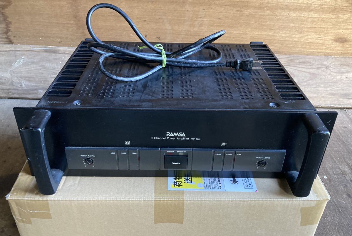 RAMSA WP-9201 2ch パワーアンプ 300W+300W ナショナル 通電チェックのみ 松下通信工業 ラムサ national 2チャンネルパワーアンプ アンプ
