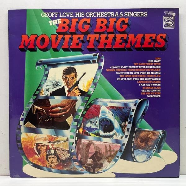 美盤!! '77年 UKプレス GEOFF LOVE The Big Big Movie Themes (Music For Pleasure) ラウンジ風『男と女』『アラビアのロレンス』など